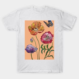 Pretty Poppies Orange Watercolor T-Shirt